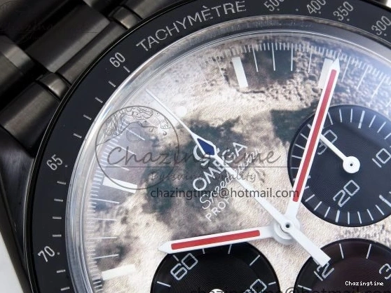 0307 Speedmaster Black Benom PVD Moon RMF Best Edition on PVD Bracelet Lemania HW WrinkleFree 7727